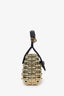 Dolce & Gabbana Black Patent Leather Gold Mini Sicily Cage Handle Bag with Strap