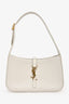 Saint Laurent White Leather Classic 'Le 5 a 7' Shoulder Bag