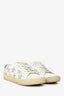 Saint Laurent White/Silver Leather Star Low Top Sneakers Size 39