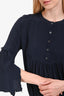 Miu Miu Navy Silk Ruffled Detail Midi Dress Size 40