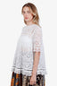 Zimmermann White Cotton Eyelet Short Sleeve Top Size 2