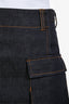 Sacai 2024 Dark Blue Denim Panel Midi Skirt Size 2