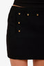 Pre-loved Chanel™ 94P Black Wool CC Button Mini Skirt Size 38