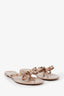Valentino Blush Rubber Rockstud Bow Sandals Size 39