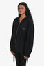 Balenciaga Black Cotton Logo Zip Up Hoodie Size XS