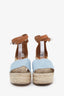Hermès Blue Denim Tipoli Espadrille Wedges Size 40