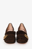 Gucci Brown Suede Fringe Marmont Block Heels Size 38