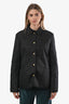 Veste Burberry boutonnée en nylon matelassé noir, taille S