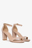 Stuart Weitzman Nude Leather Nudist Block Heel Sandal Size 39.5