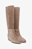 Jimmy Choo Grey Suede 'Olivia' Wedged Boots Size 37.5