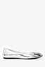 Roger Vivier Silver Leather Gommette Love Ballerina Flats Size 8