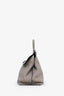 Gucci Grey Pebbled Leather Large Bamboo Daily Top Handle Bag with Strap
