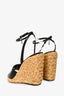 Saint Laurent Black/Brown Leather Paloma Espadrille Sandals Size 37