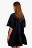 Simone Rocha Black Gathered Mini Dress with Lace Trim Size 6