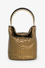 Pre-loved Chanel™ 2018-19 Gold Metallic Paris-Hamburg Python Chic Bucket Bag