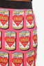 Dolce & Gabbana Pink Silk 'Amore' Energy Drink Can Print Midi Skirt Size 40