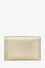 Moynat Gold/Burgundy Leather Envelope Card Holder