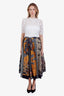 Christian Dior Multicolour Cotton 'La Roue De La Fortune' Pleated Midi Skirt 6