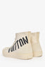 Louis Vuitton Cream Canvas Logo High Tops Size 6 Men's