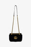 Gucci Black Velvet 'GG Marmont' Small Shoulder Bag