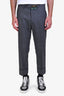 Gucci Grey Wool Cuffed Slim Fit Trousers Size 46 Men's