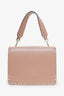Valentino Blush Smooth Calfskin Rockstud Top Handle Bag with Strap