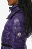 Veste Ceinturée En Duvet Violet Moncler Taille 3