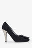 Pre-loved Chanel™ Black Satin Camellia Pumps Size 37