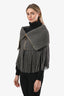 Poncho zippé à franges Gucci en alpaga et laine gris
