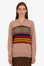 Burberry Brit Beige Wool V-Neck Sweater Size M