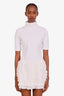 Alaïa White Ruffled High-Neck Jersey Mini Dress Size 42