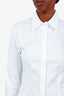 Bettter White Cotton Fitted Button-Up Blouse Size S
