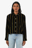 L'agence Black/Gold Striped Button Down Shirt Size S