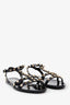 Valentino Black Jelly Rockstud Cage Sandals Size 36