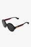 Gucci Black Round Navy Web Handle Sunglasses