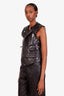 Balenciaga Black Lamb Leather Quilted Vest Size 40