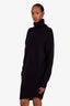 Acne Studios Black Mohair Wool Turtle Neck Knit Dress Size S