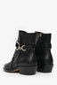 Salvatore Ferragamo Black Leather Gancini Buckle 'Shadi' Ankle Boots Size 6