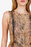 Oscar de la Renta Brown Patterned Silk Mini Dress Size 0