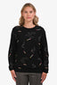 No.21 Black Graphic Printed Knit Crewneck Sweater Size 46