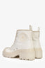 Christian Dior Bottines Combat Logo Toile Blanche/Cuir 38.5