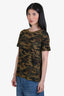 Nili Lotan Green Camouflage Short Sleeve T-Shirt Size XS