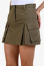 The Frankie Shop Green Pleated Cargo Mini Skirt Size S