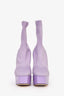 Jimmy Choo Purple Knit Patent Platform Ankle Boots Size 38.5