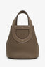 Hermès 2022 Etoupe Clemence Leather In-the-Loop 18 Bucket Bag