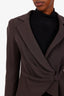 Armani Collezioni Grey Wool Cinched Blazer Top Size 8