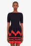 Louis Vuitton Navy Wool Cashmere Ribbed Mini Dress Size XS