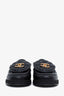 Pre-loved Chanel™ Black Leather Quilted Turnlock Logo Loafers Size 37