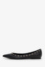 Valentino Black Leather Rockstud Pointed Flats Size 36