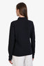 Burberry Black Cotton Embroidered Logo Long Sleeve Polo Shirt Size M